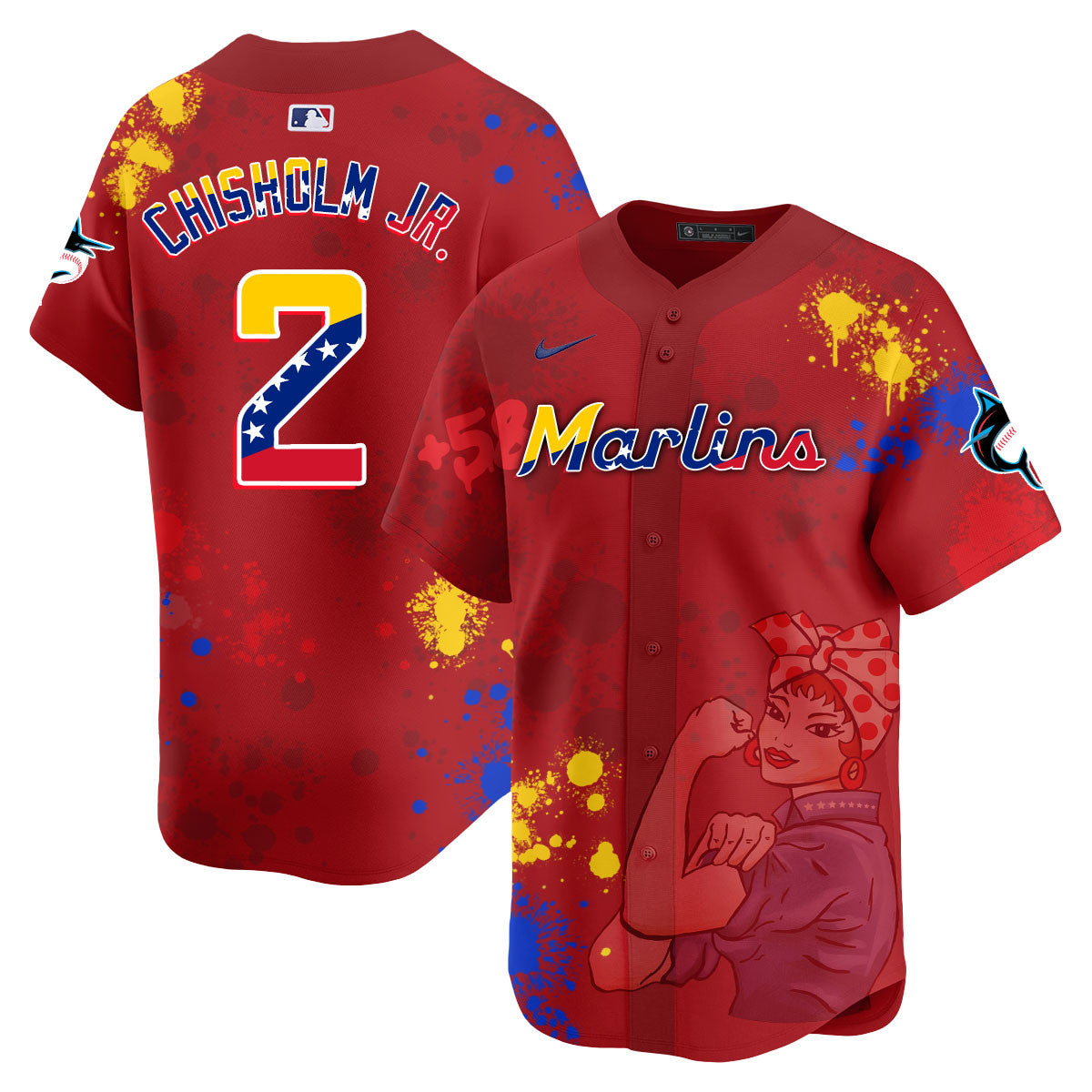 Miami Marlins 2024 Venezuelan Heritage Jersey - All Stitched