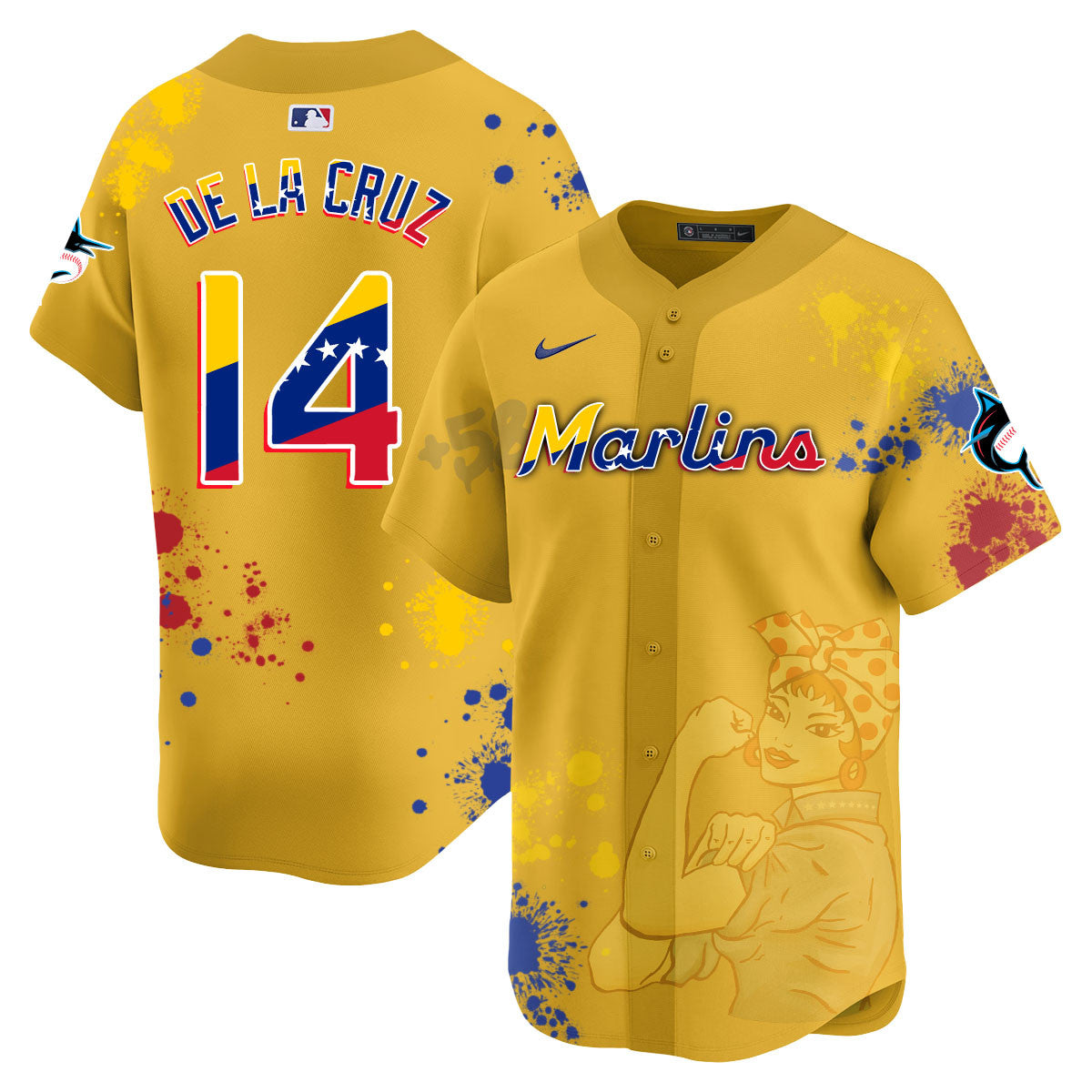 Miami Marlins 2024 Venezuelan Heritage Jersey - All Stitched