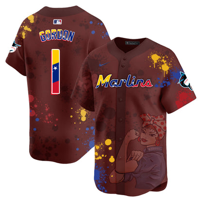 Miami Marlins 2024 Venezuelan Heritage Jersey - All Stitched