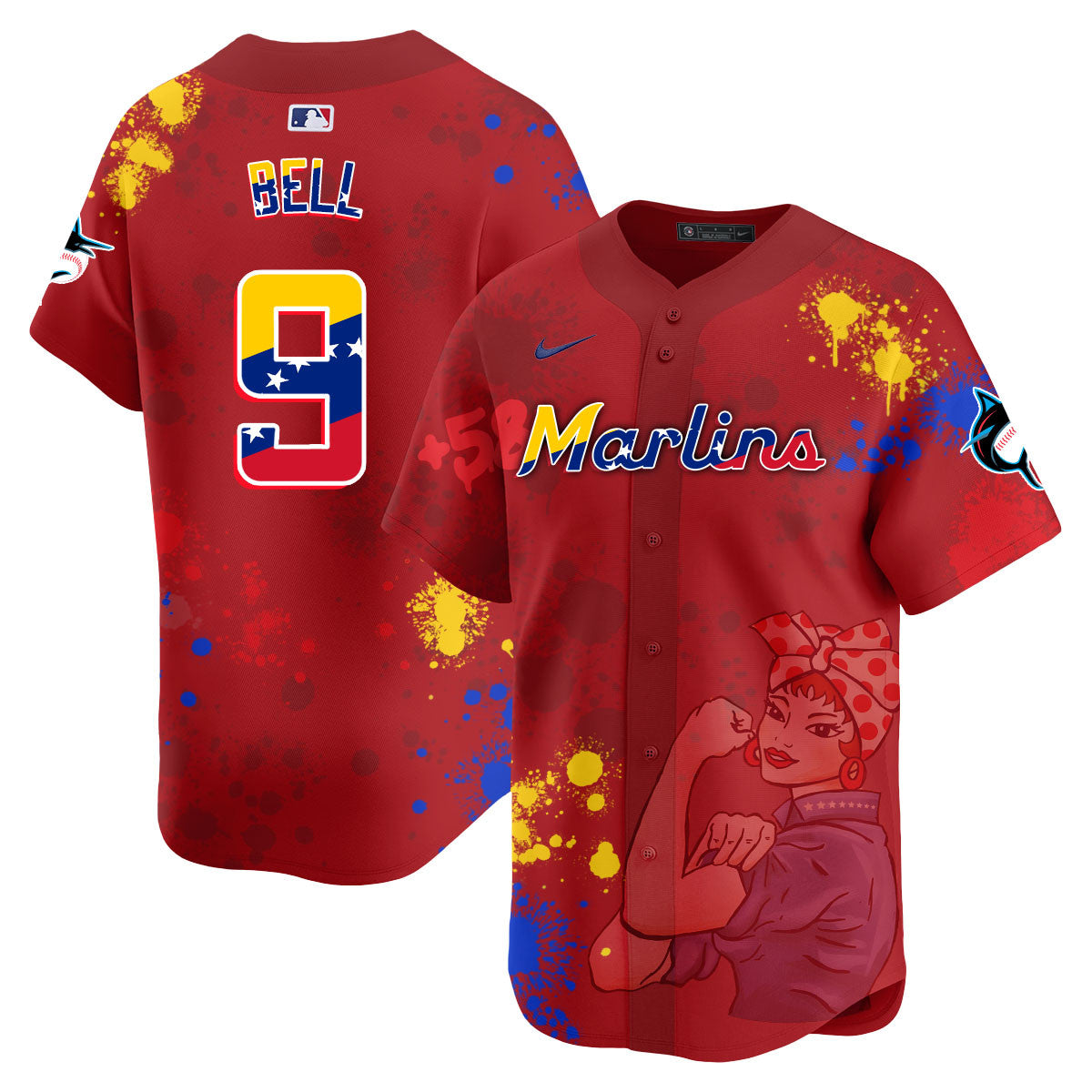 Miami Marlins 2024 Venezuelan Heritage Jersey - All Stitched