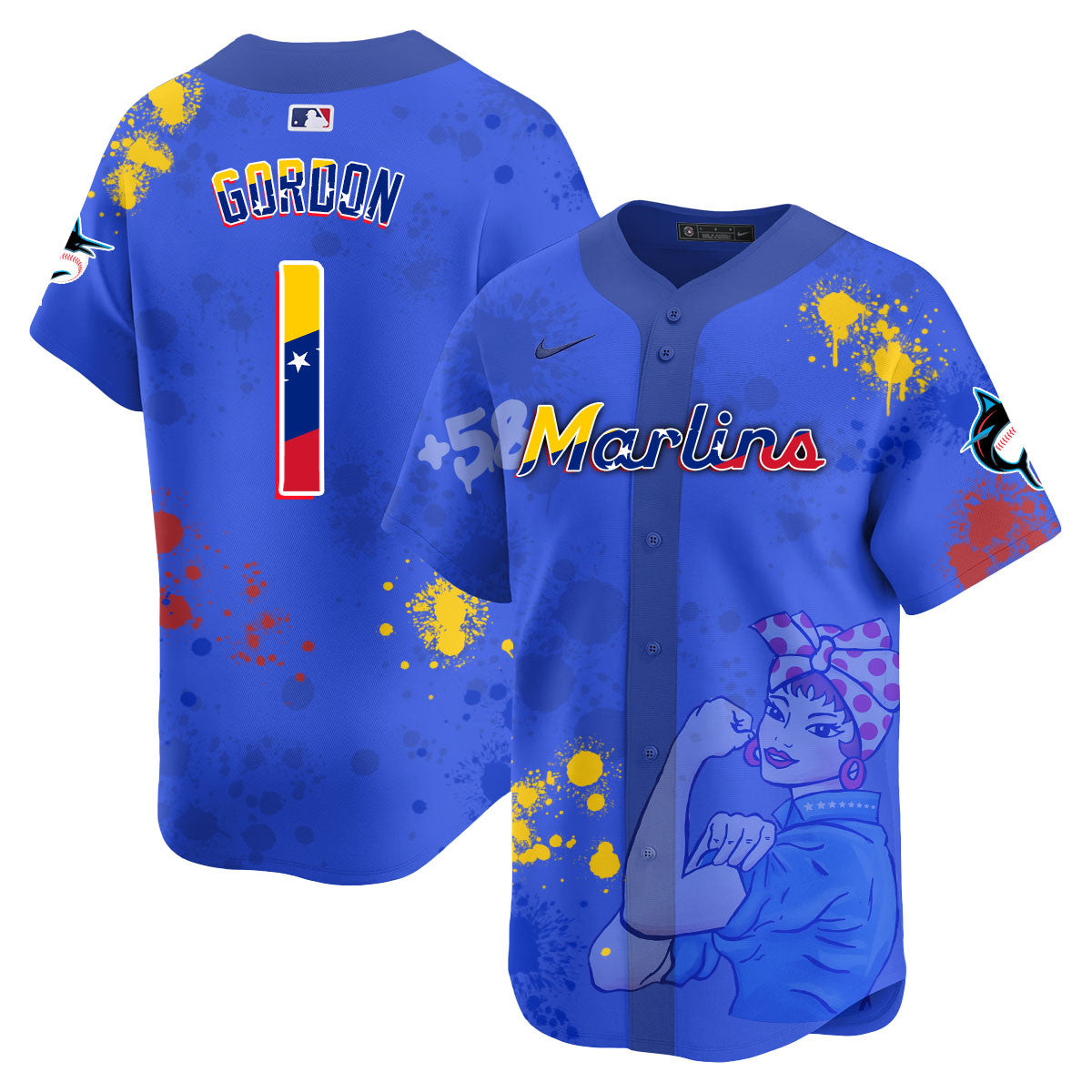 Miami Marlins 2024 Venezuelan Heritage Jersey - All Stitched