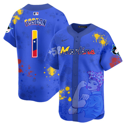 Miami Marlins 2024 Venezuelan Heritage Jersey - All Stitched