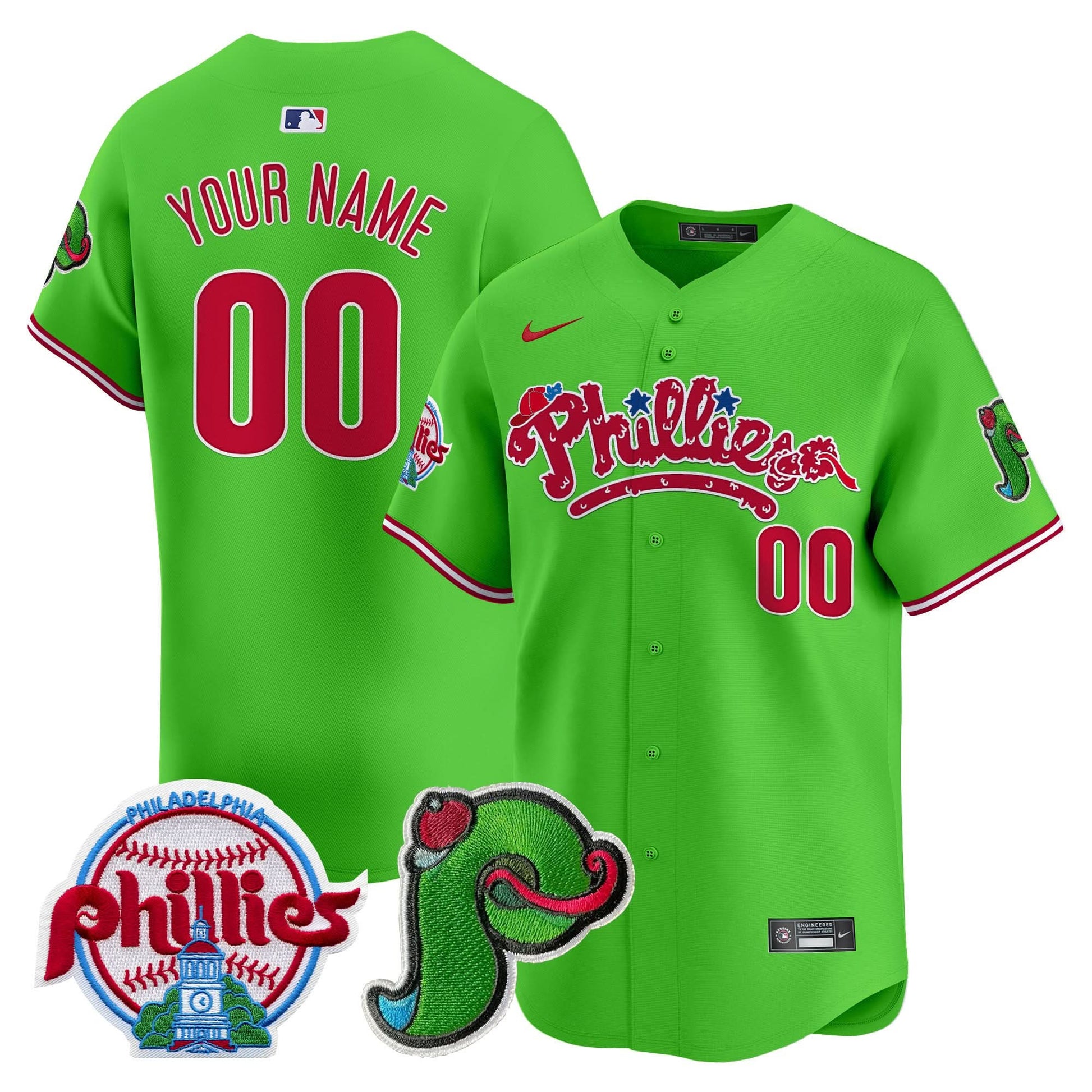 Phillies Phanatic Patch Vapor Premier Limited Custom Jersey V4 - All Stitched