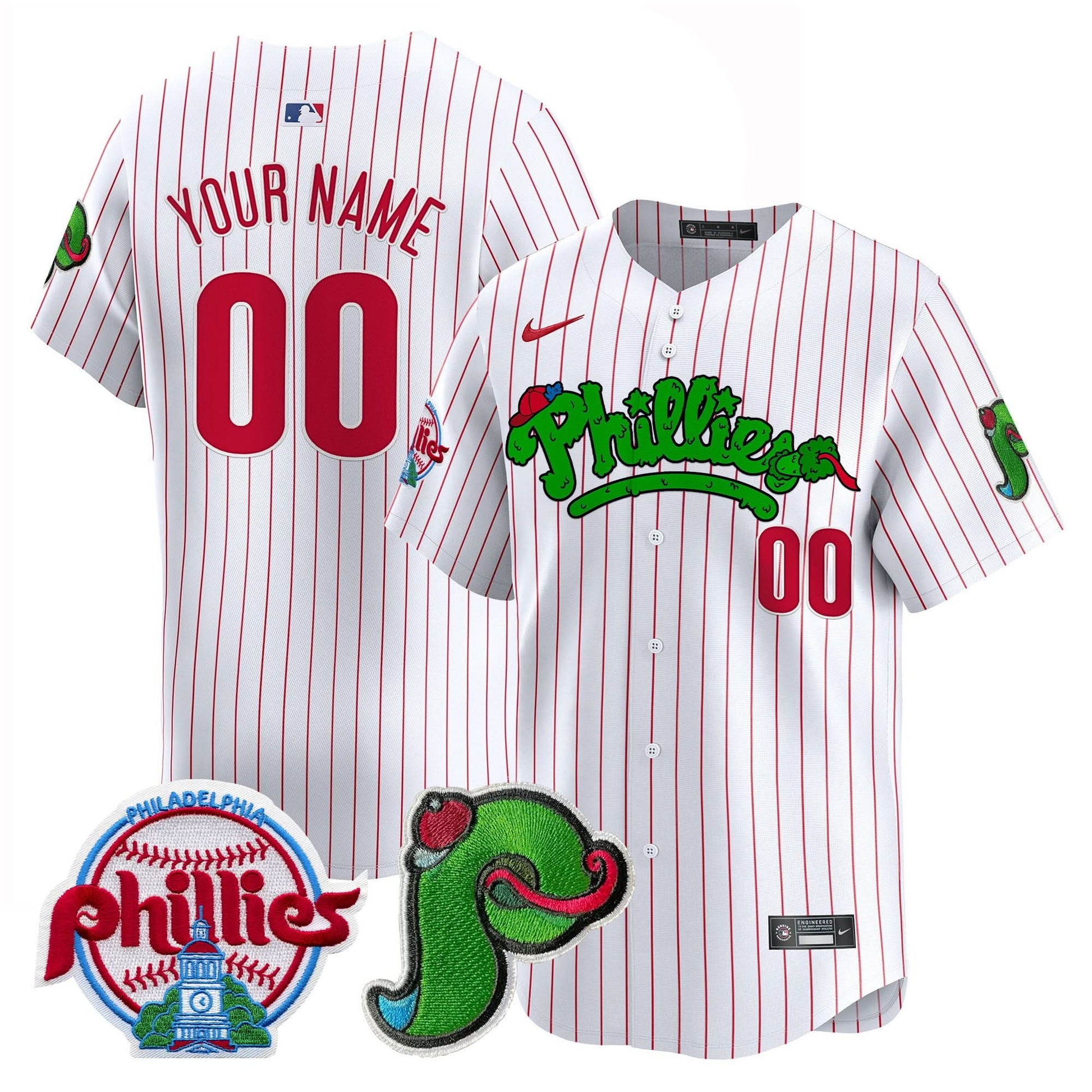 Phillies Phanatic Patch Vapor Premier Limited Custom Jersey V4 - All Stitched