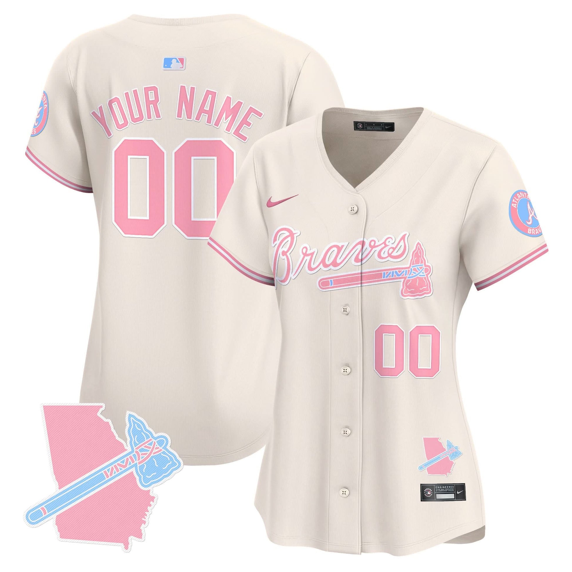 Atlanta Braves Bubblegum Pink Vapor Premier Limited Custom Jersey - All Stitched