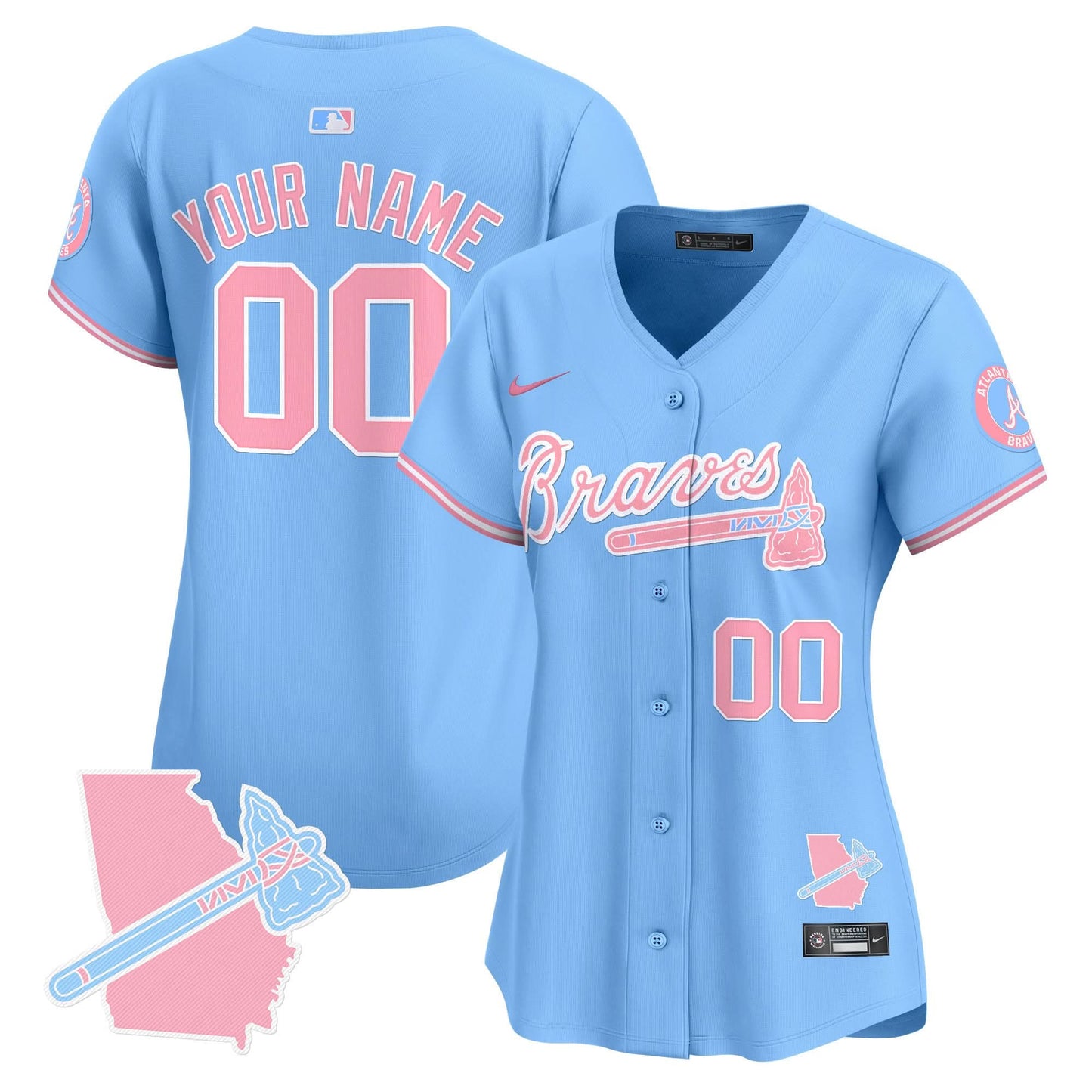 Atlanta Braves Bubblegum Pink Vapor Premier Limited Custom Jersey - All Stitched