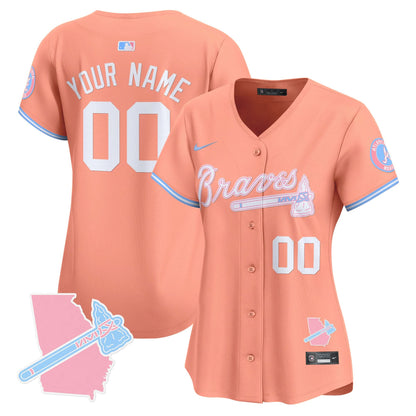 Atlanta Braves Bubblegum Pink Vapor Premier Limited Custom Jersey - All Stitched