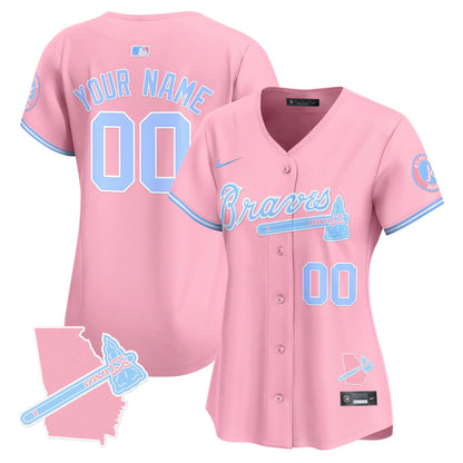 Atlanta Braves Bubblegum Pink Vapor Premier Limited Custom Jersey - All Stitched