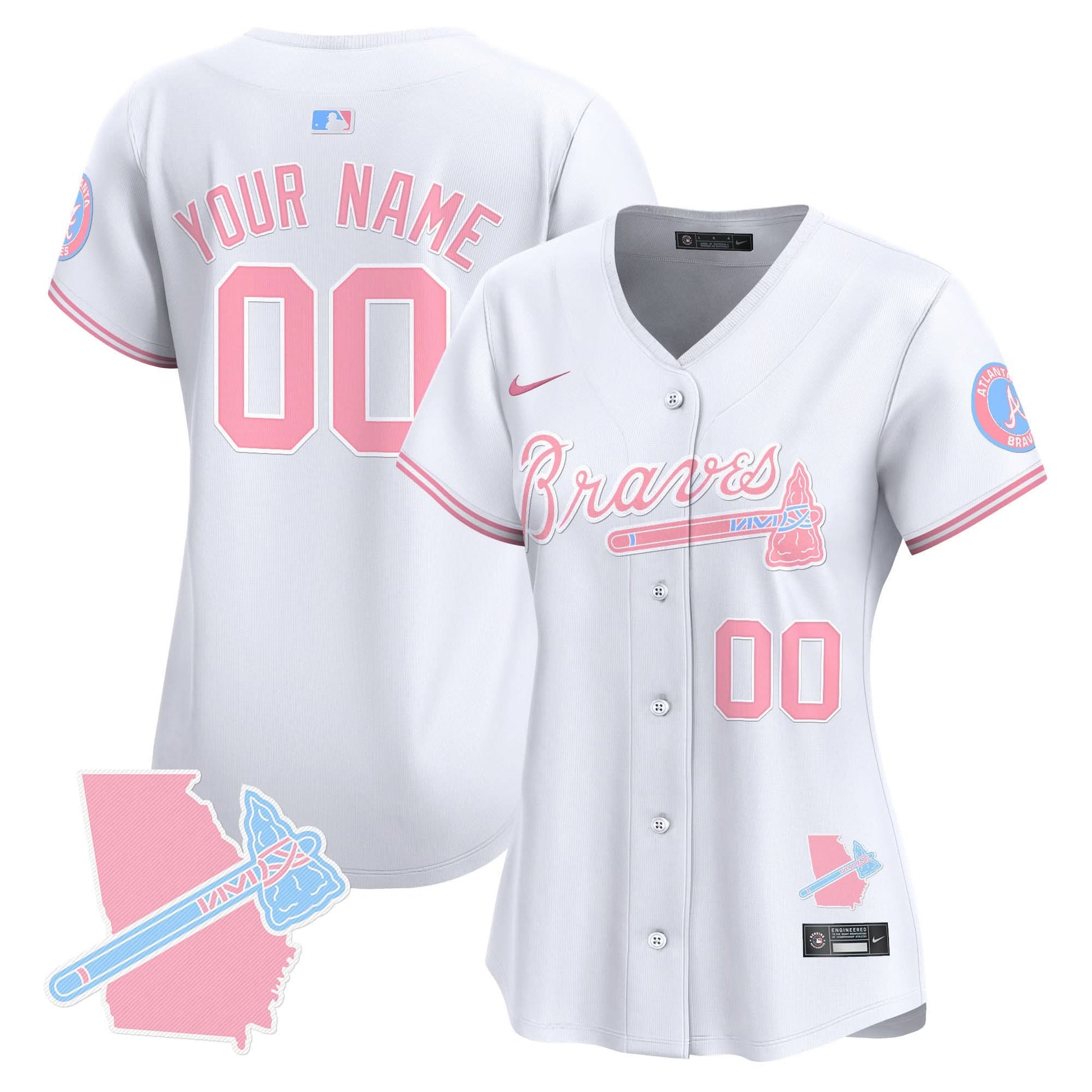 Atlanta Braves Bubblegum Pink Vapor Premier Limited Custom Jersey - All Stitched