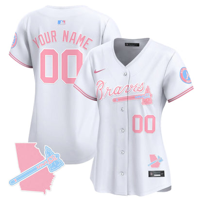 Atlanta Braves Bubblegum Pink Vapor Premier Limited Custom Jersey - All Stitched