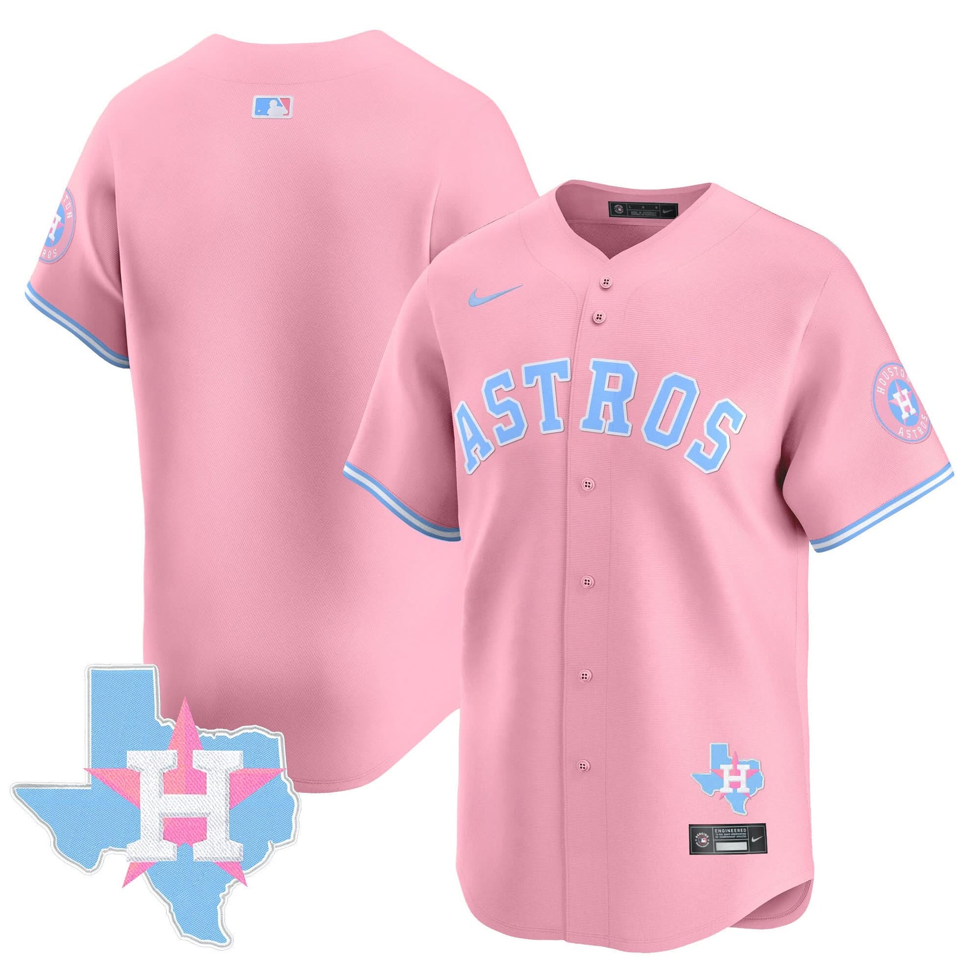 Unisex Astros Bubblegum Pink Vapor Premier Limited Jersey - All Stitched
