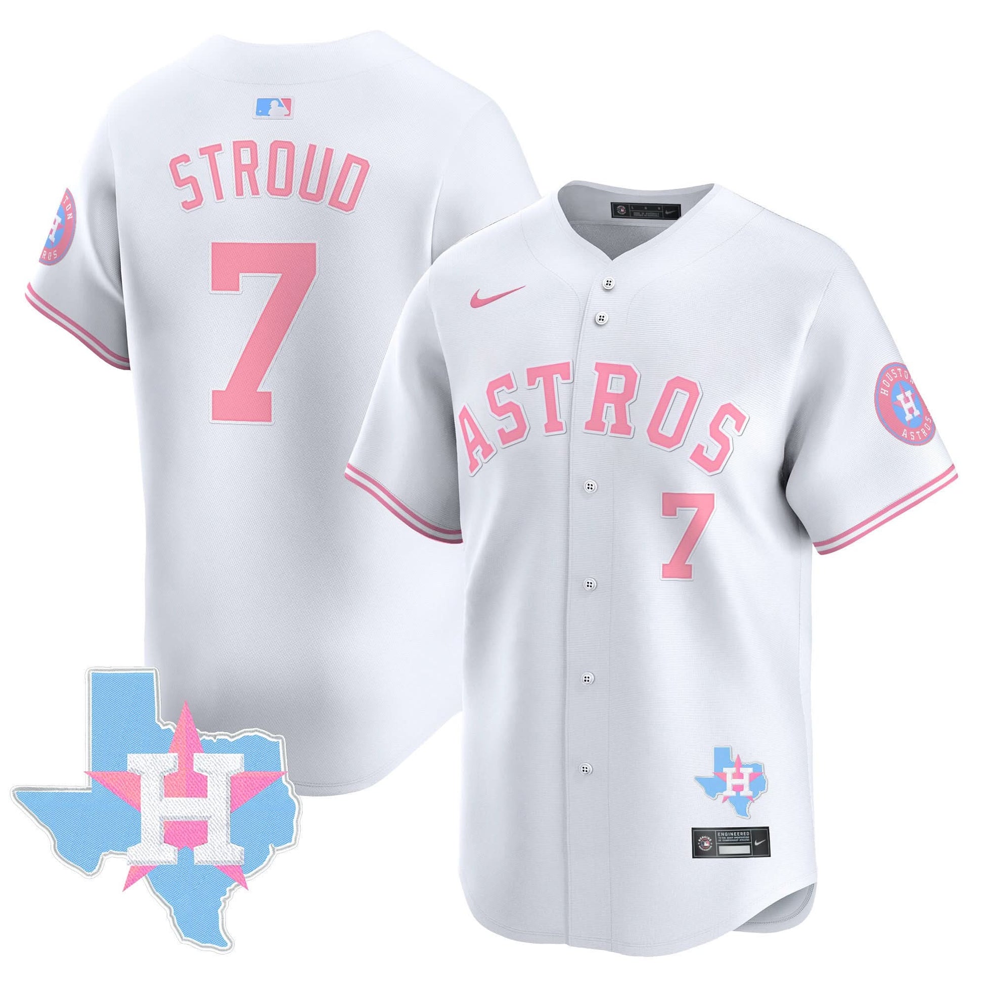 Unisex Astros Bubblegum Pink Vapor Premier Limited Jersey - All Stitched