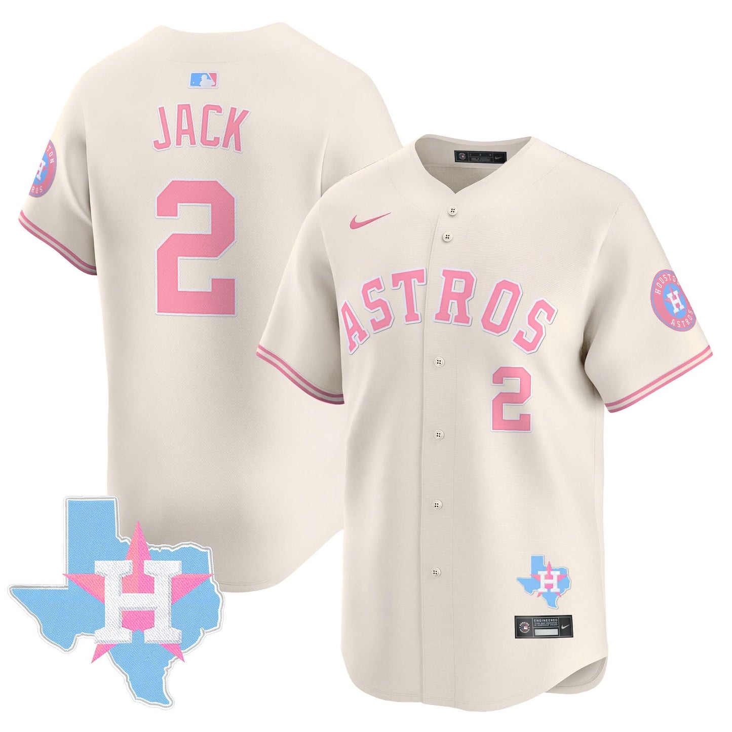 Unisex Astros Bubblegum Pink Vapor Premier Limited Jersey - All Stitched