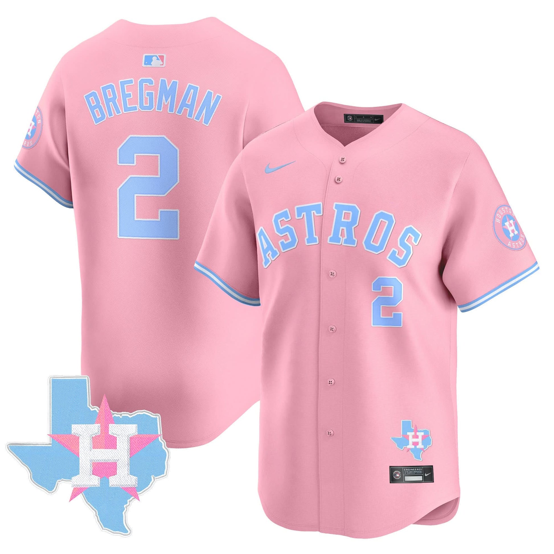 Unisex Astros Bubblegum Pink Vapor Premier Limited Jersey - All Stitched