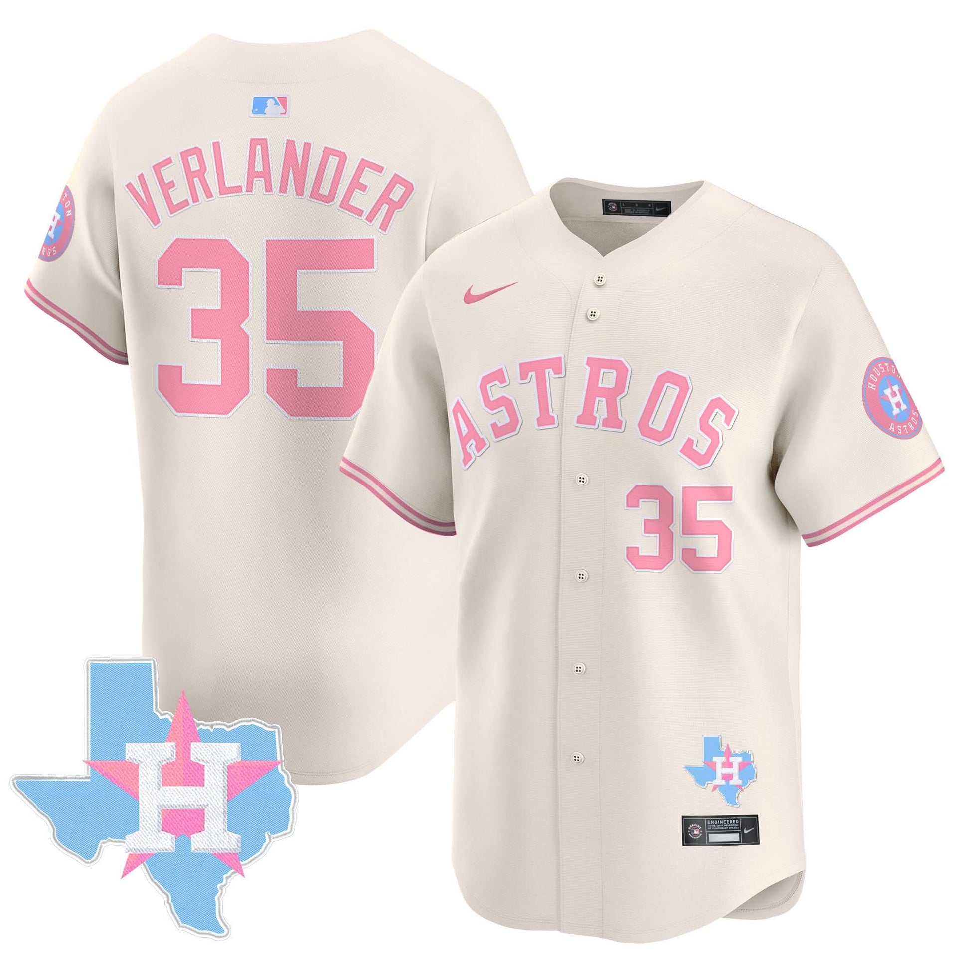 Unisex Astros Bubblegum Pink Vapor Premier Limited Jersey - All Stitched