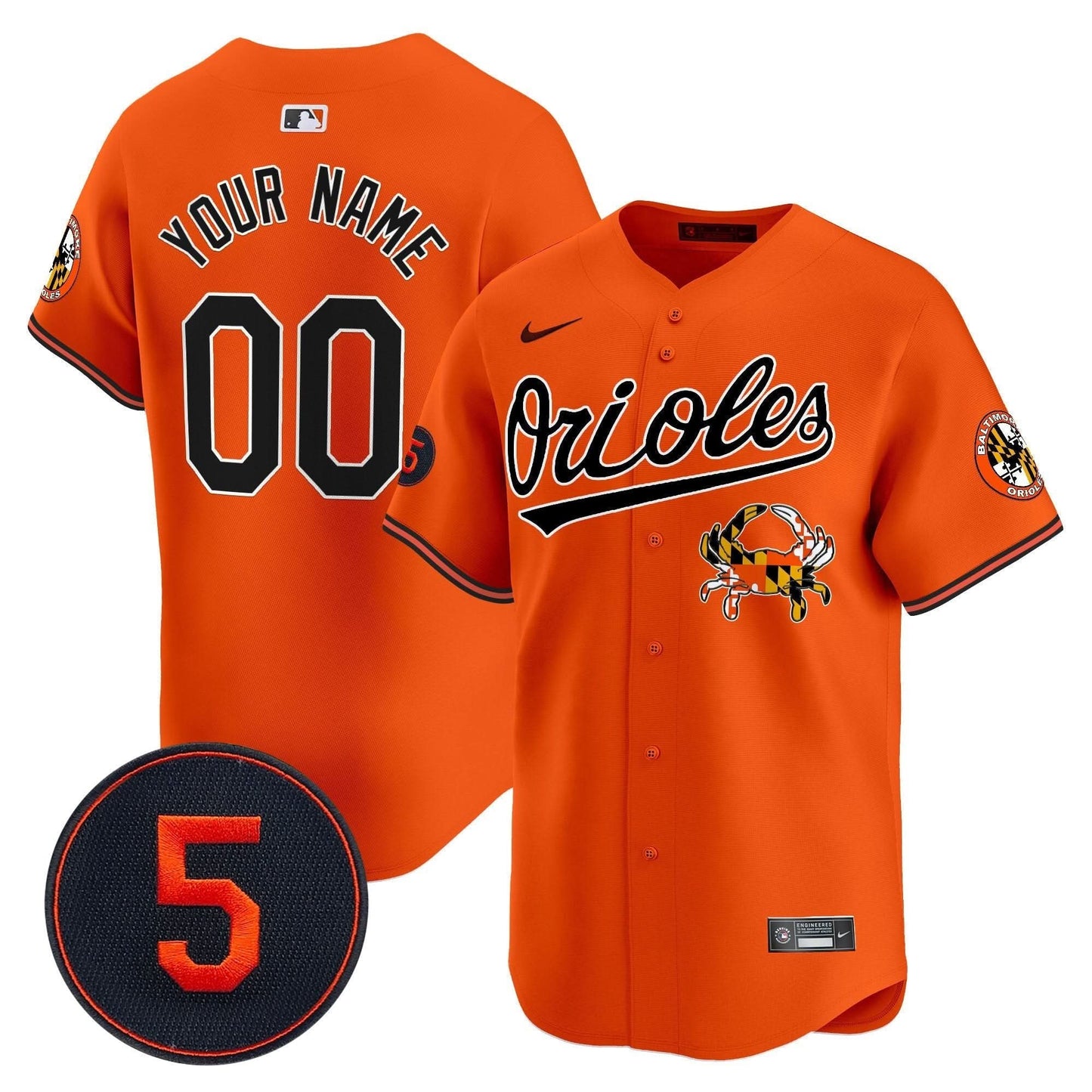 Baltimore Orioles Robinson Patch Vapor Premier Limited Custom Jersey V9 - All Stitched