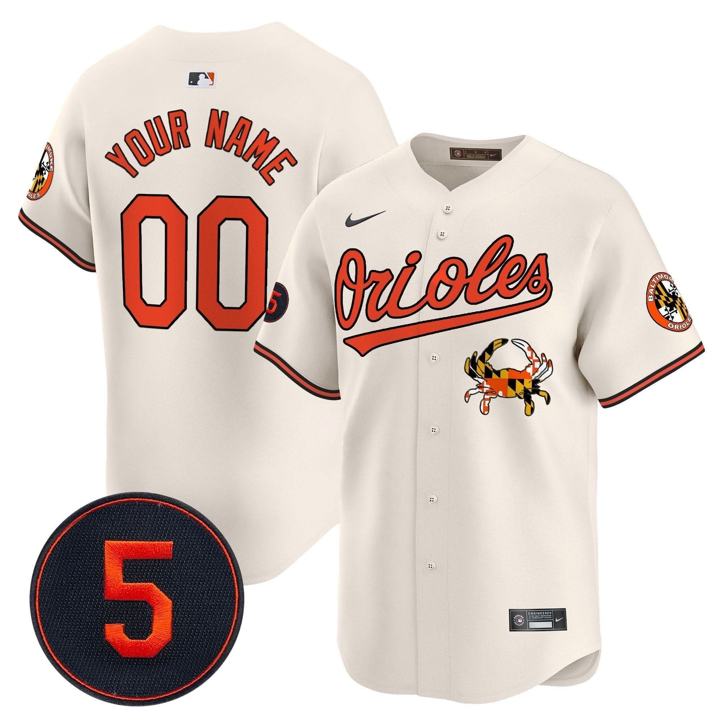 Baltimore Orioles Robinson Patch Vapor Premier Limited Custom Jersey V9 - All Stitched