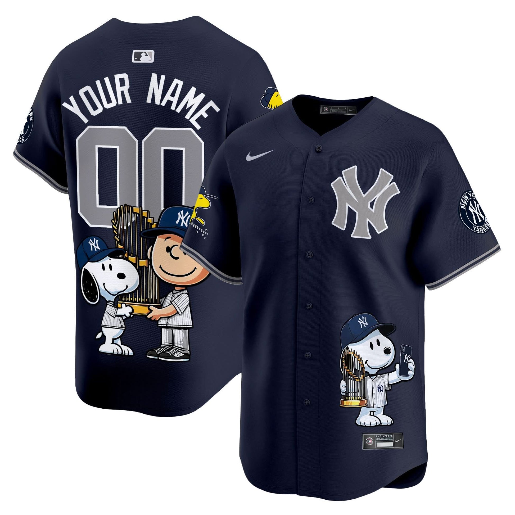 Unisex New York Yankees Peanut Snoopy Vapor Premier Limited Custom Jersey - Printed