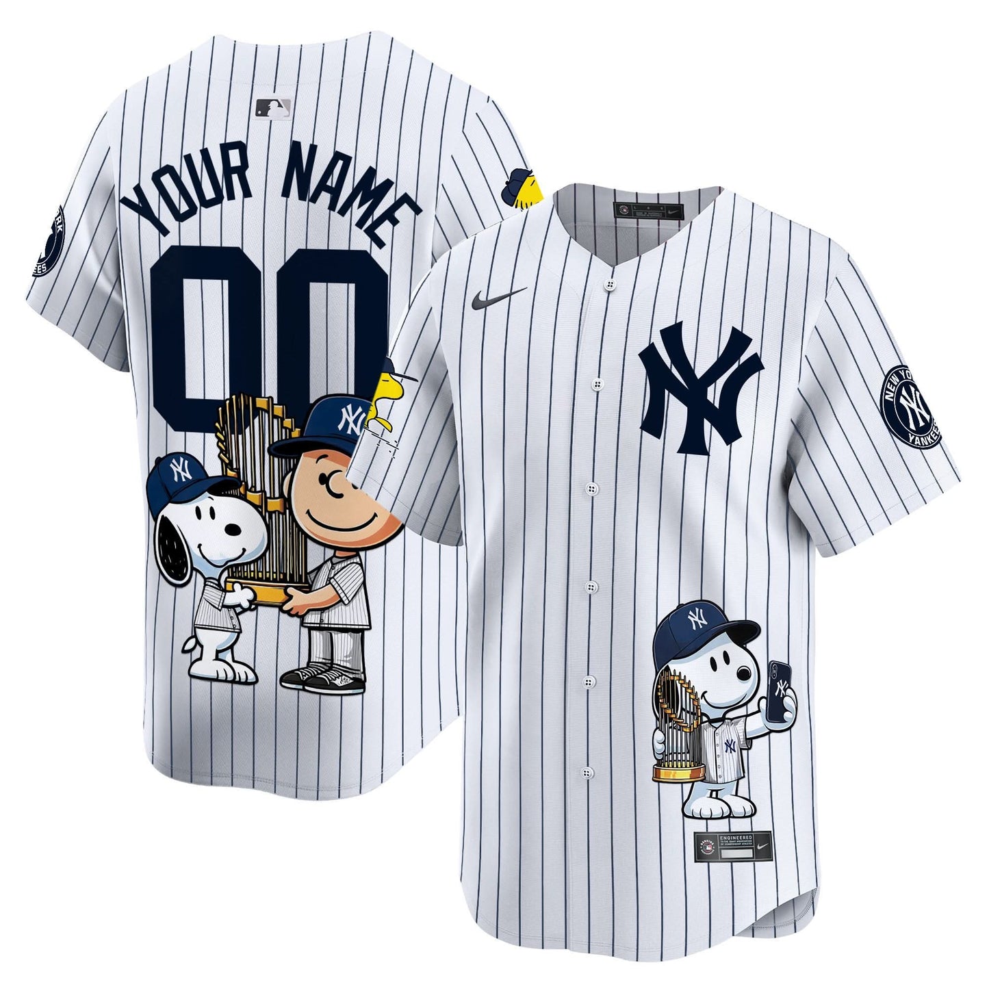 Unisex New York Yankees Peanut Snoopy Vapor Premier Limited Custom Jersey - Printed