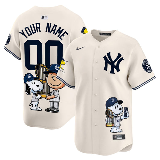 Unisex New York Yankees Peanut Snoopy Vapor Premier Limited Custom Jersey - Printed
