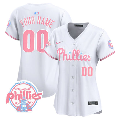 Phillies Bubblegum Pink Vapor Premier Limited Custom Jersey V2 - All Stitched