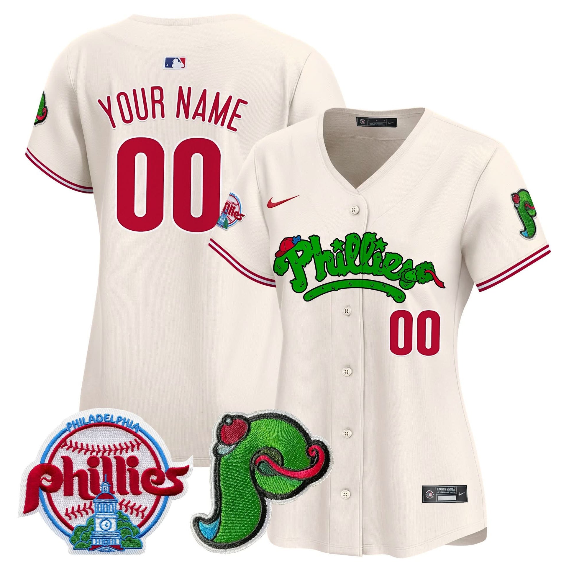 Phillies Phanatic Patch Vapor Premier Limited Custom Jersey V4 - All Stitched