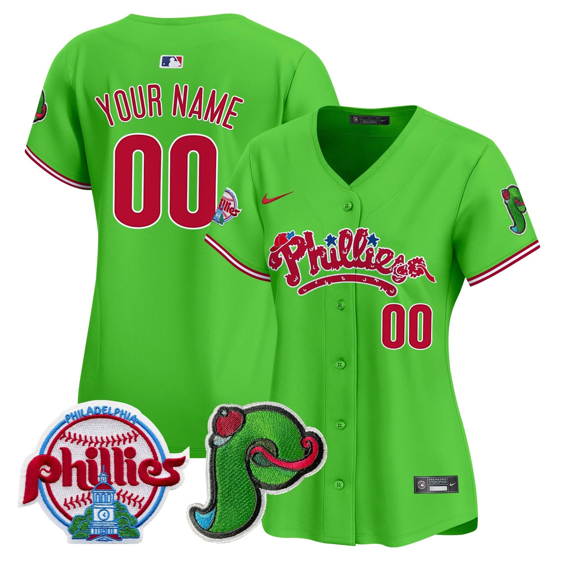 Phillies Phanatic Patch Vapor Premier Limited Custom Jersey V4 - All Stitched