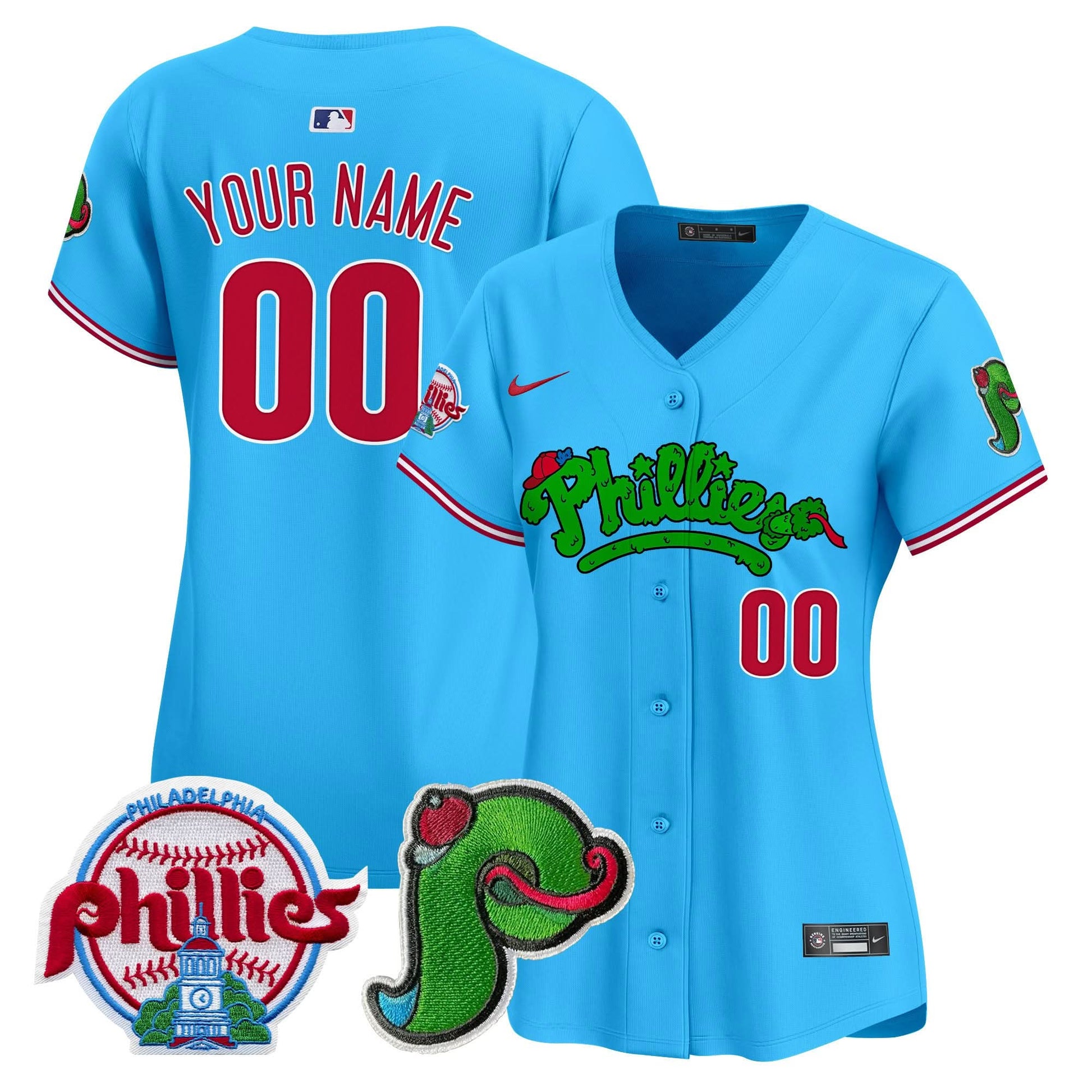 Phillies Phanatic Patch Vapor Premier Limited Custom Jersey V4 - All Stitched