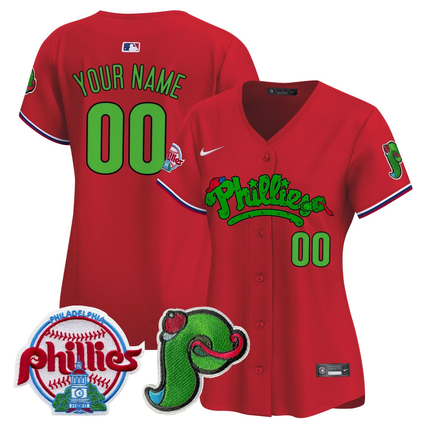 Phillies Phanatic Patch Vapor Premier Limited Custom Jersey V4 - All Stitched