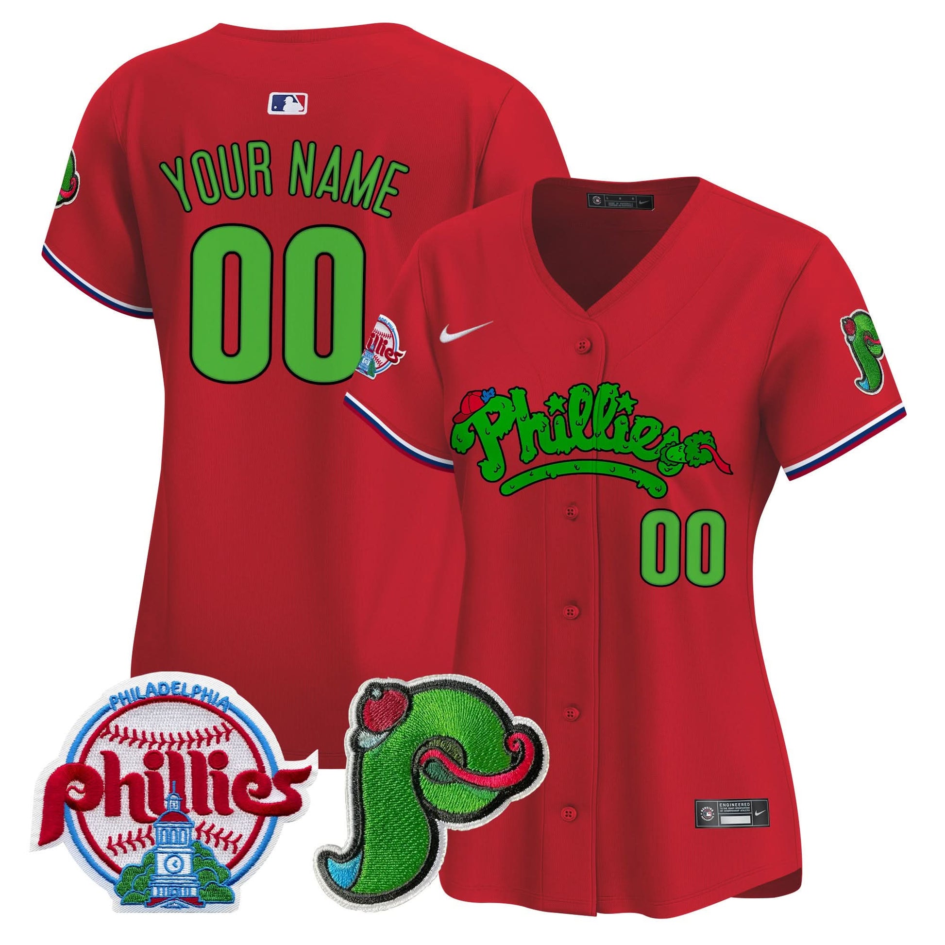 Phillies Phanatic Patch Vapor Premier Limited Custom Jersey V4 - All Stitched