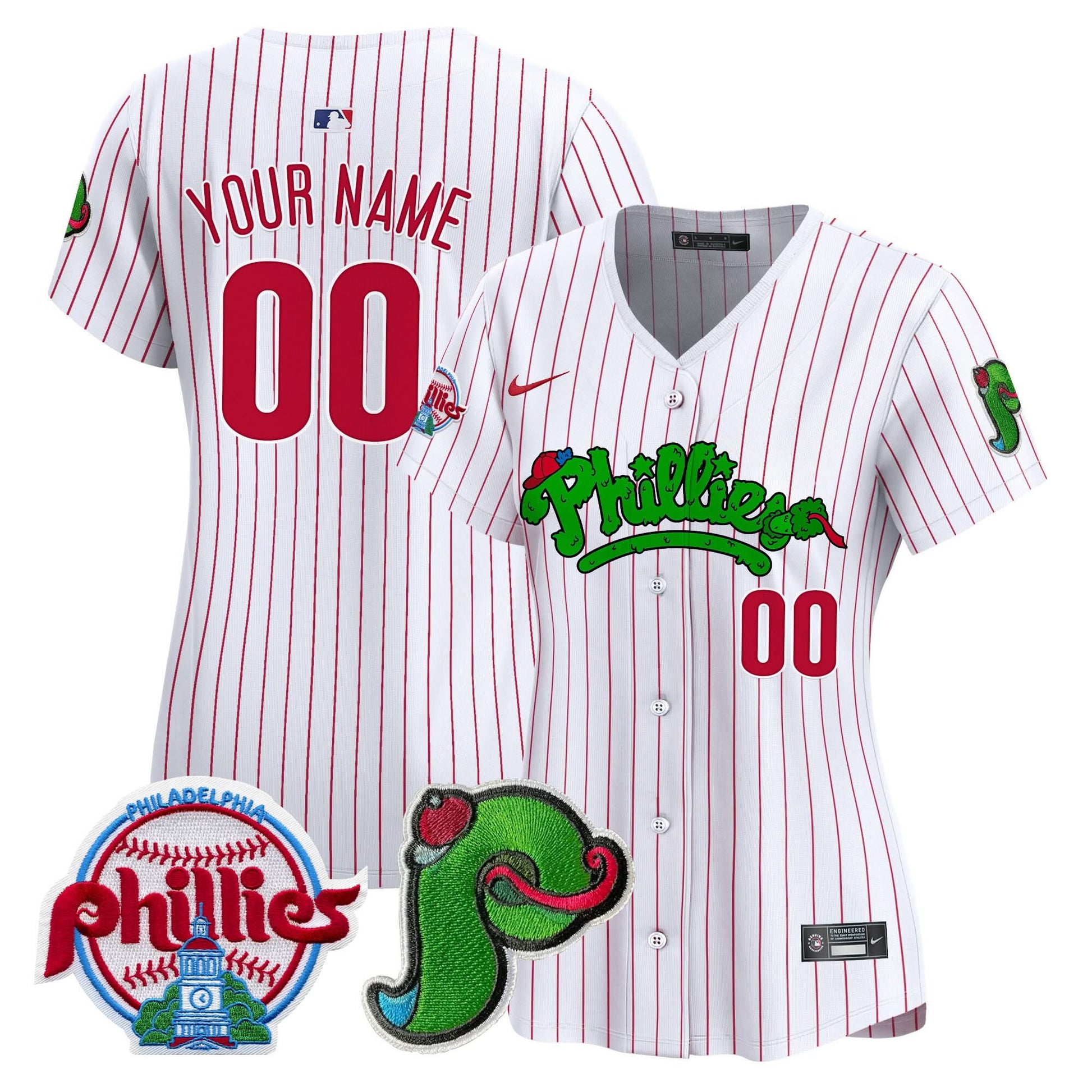 Phillies Phanatic Patch Vapor Premier Limited Custom Jersey V4 - All Stitched