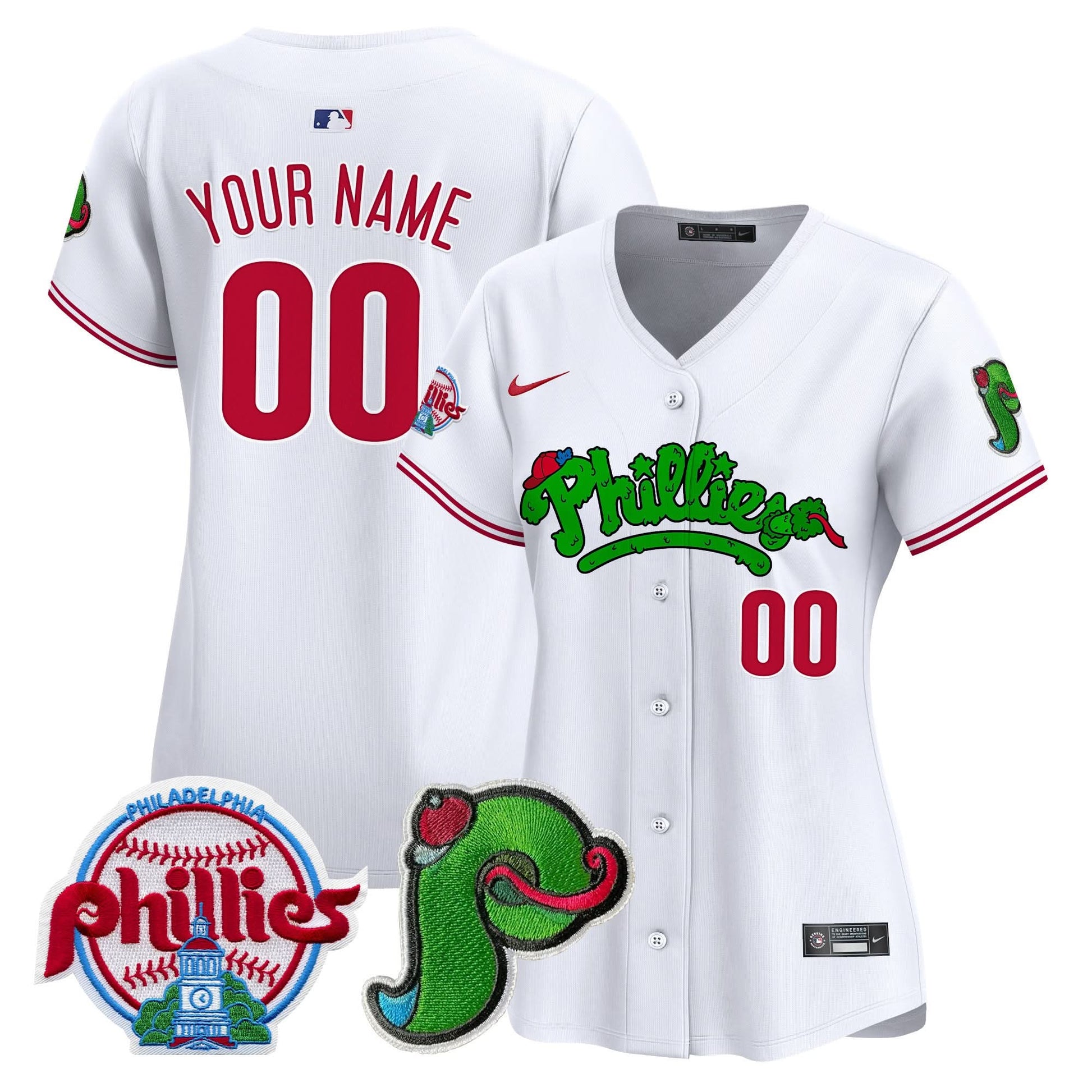 Phillies Phanatic Patch Vapor Premier Limited Custom Jersey V4 - All Stitched