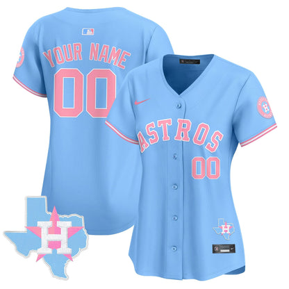 Astros Bubblegum Pink Vapor Premier Limited Custom Jersey - All Stitched