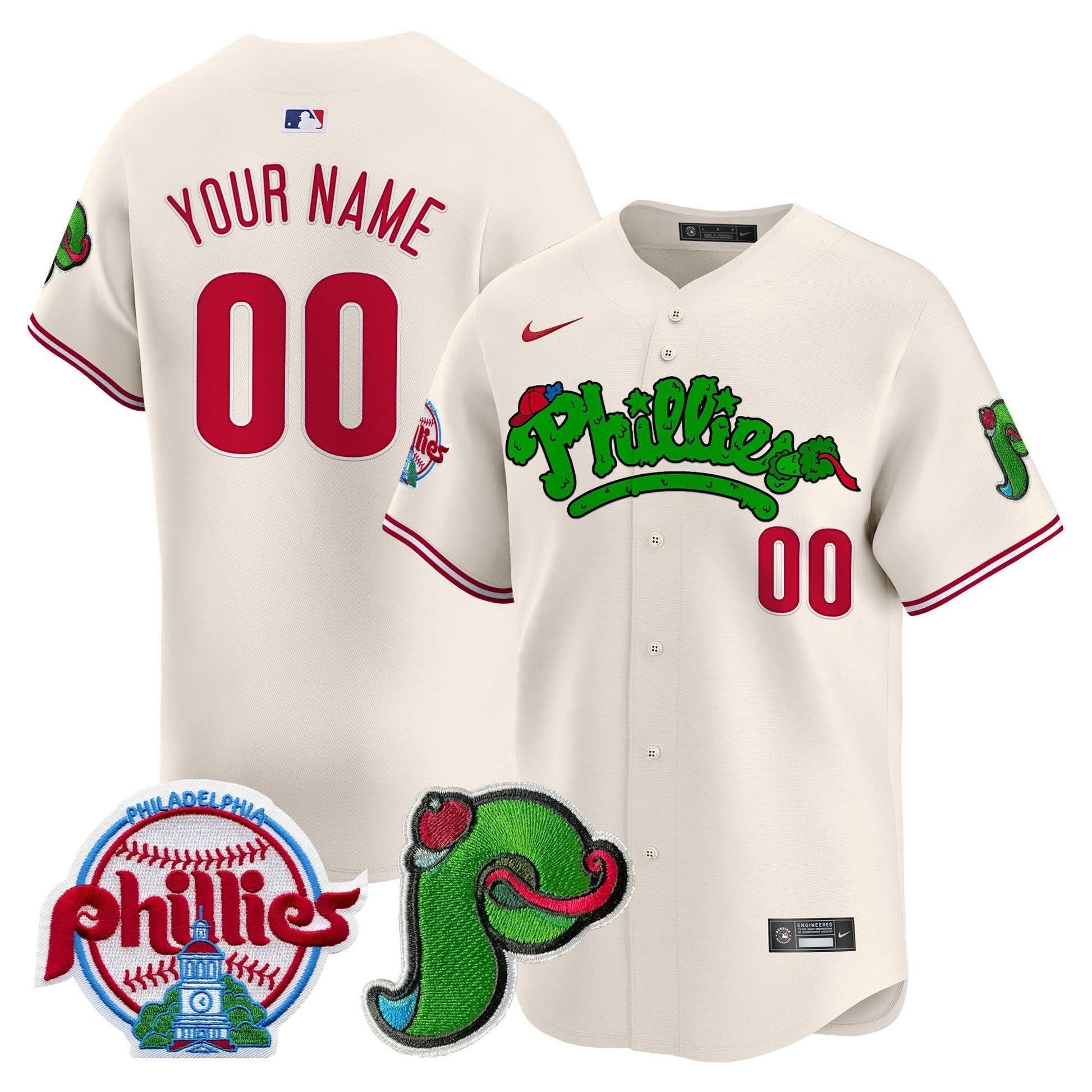 Phillies Phanatic Patch Vapor Premier Limited Custom Jersey V3 - All Stitched