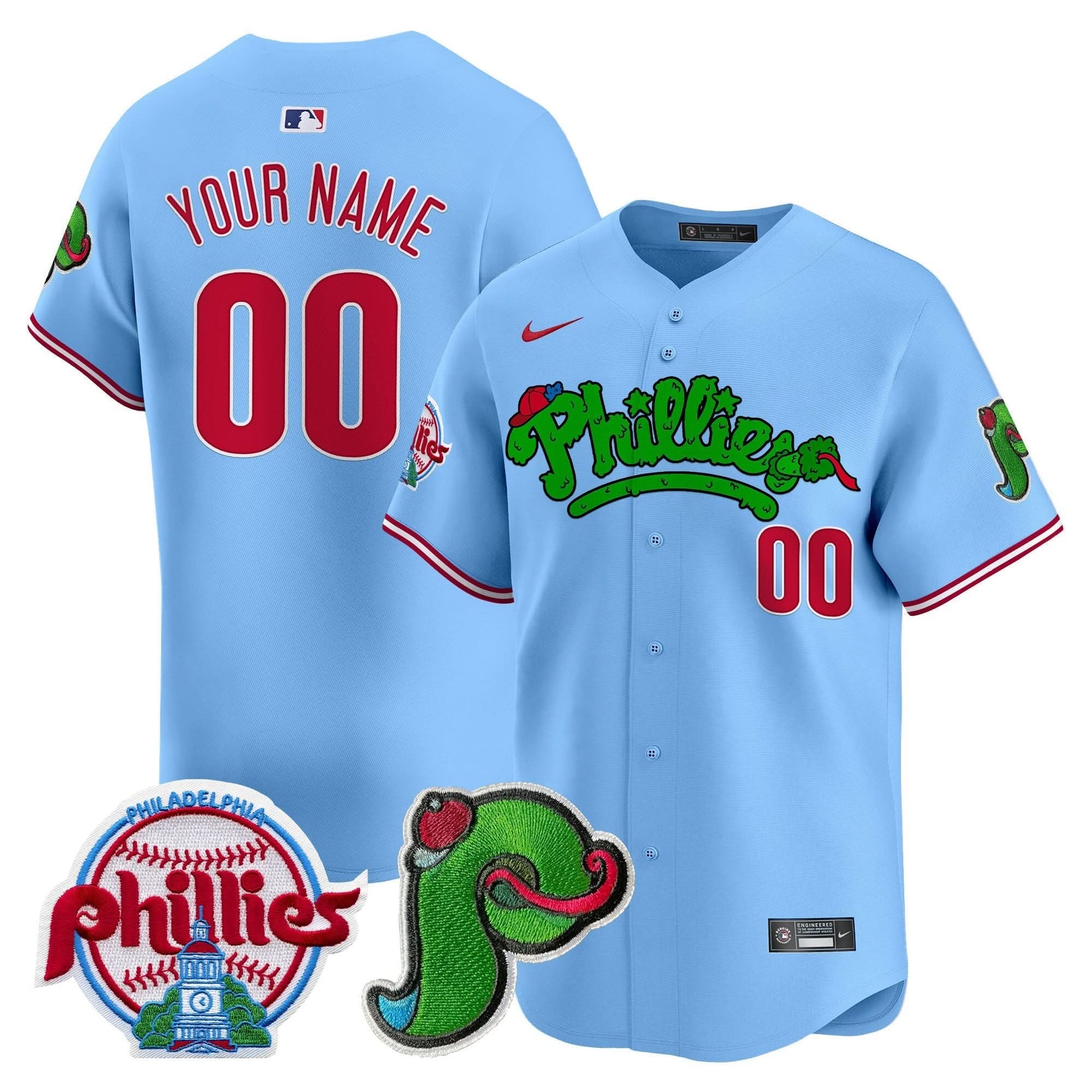 Phillies Phanatic Patch Vapor Premier Limited Custom Jersey V3 - All Stitched