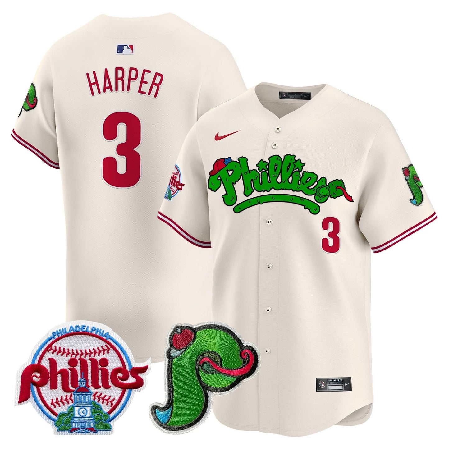 Unisex Phillies Phanatic Patch Vapor Premier Limited Jersey V3 - All Stitched