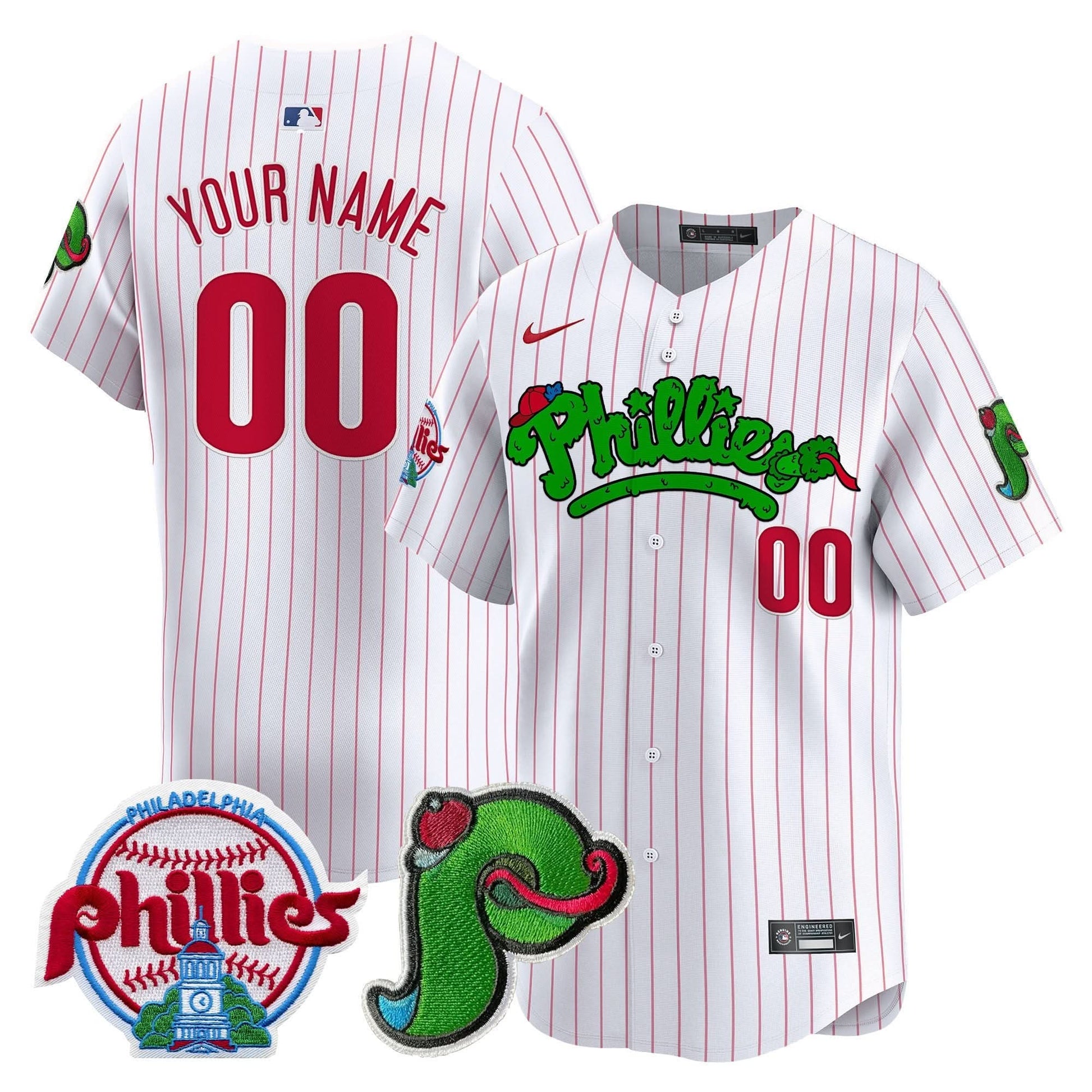 Phillies Phanatic Patch Vapor Premier Limited Custom Jersey V3 - All Stitched