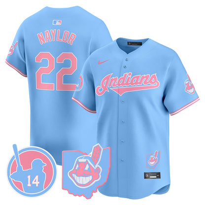 Cleveland Indians Larry Doby Bubblegum Pink Vapor Premier Limited Jersey - All Stitched