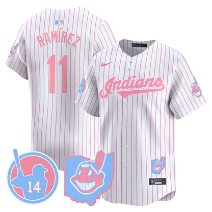 Cleveland Indians Larry Doby Bubblegum Pink Vapor Premier Limited Jersey - All Stitched