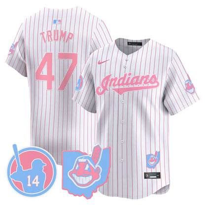 Cleveland Indians Larry Doby Bubblegum Pink Vapor Premier Limited Jersey - All Stitched