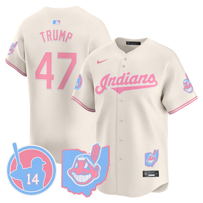 Cleveland Indians Larry Doby Bubblegum Pink Vapor Premier Limited Jersey - All Stitched