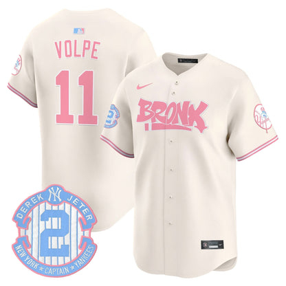 Unisex Yankees The Bronx Graffiti Bubblegum Pink Vapor Premier Limited Jersey - All Stitched