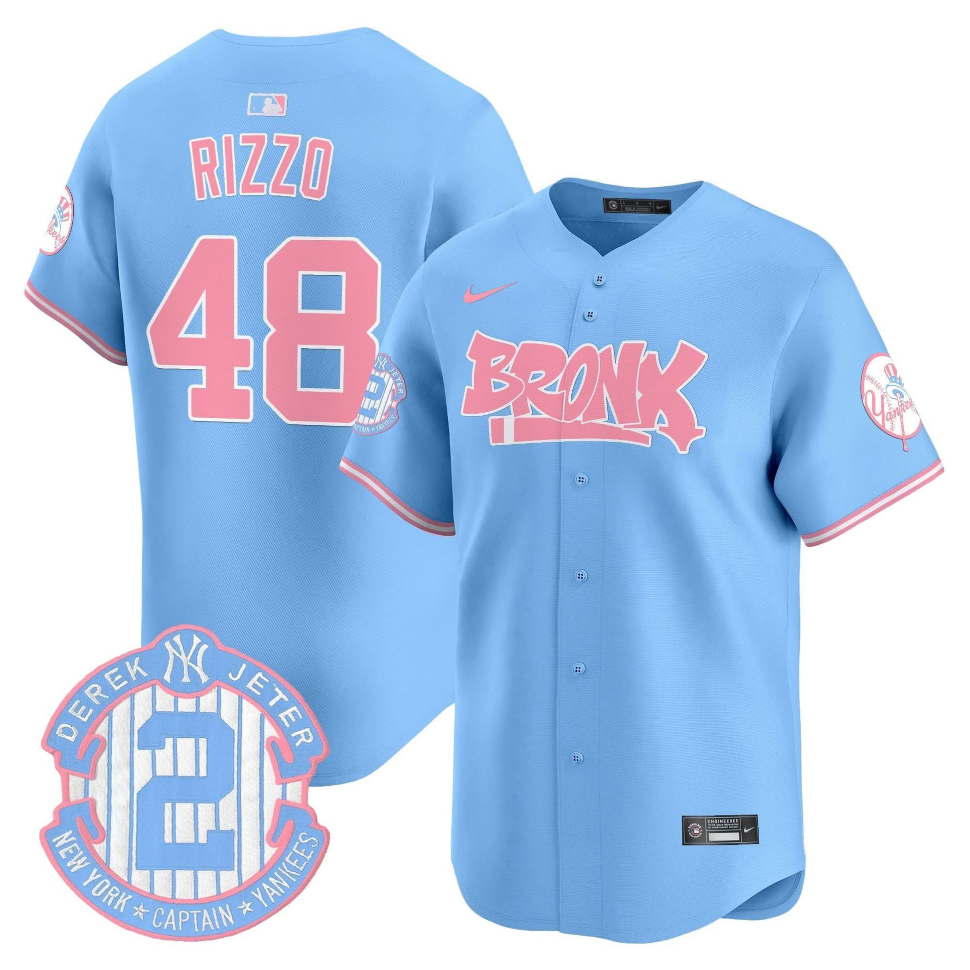 Unisex Yankees The Bronx Graffiti Bubblegum Pink Vapor Premier Limited Jersey - All Stitched