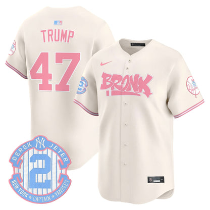 Unisex Yankees The Bronx Graffiti Bubblegum Pink Vapor Premier Limited Jersey - All Stitched