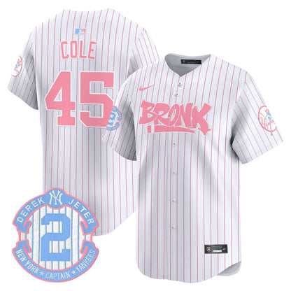 Unisex Yankees The Bronx Graffiti Bubblegum Pink Vapor Premier Limited Jersey - All Stitched