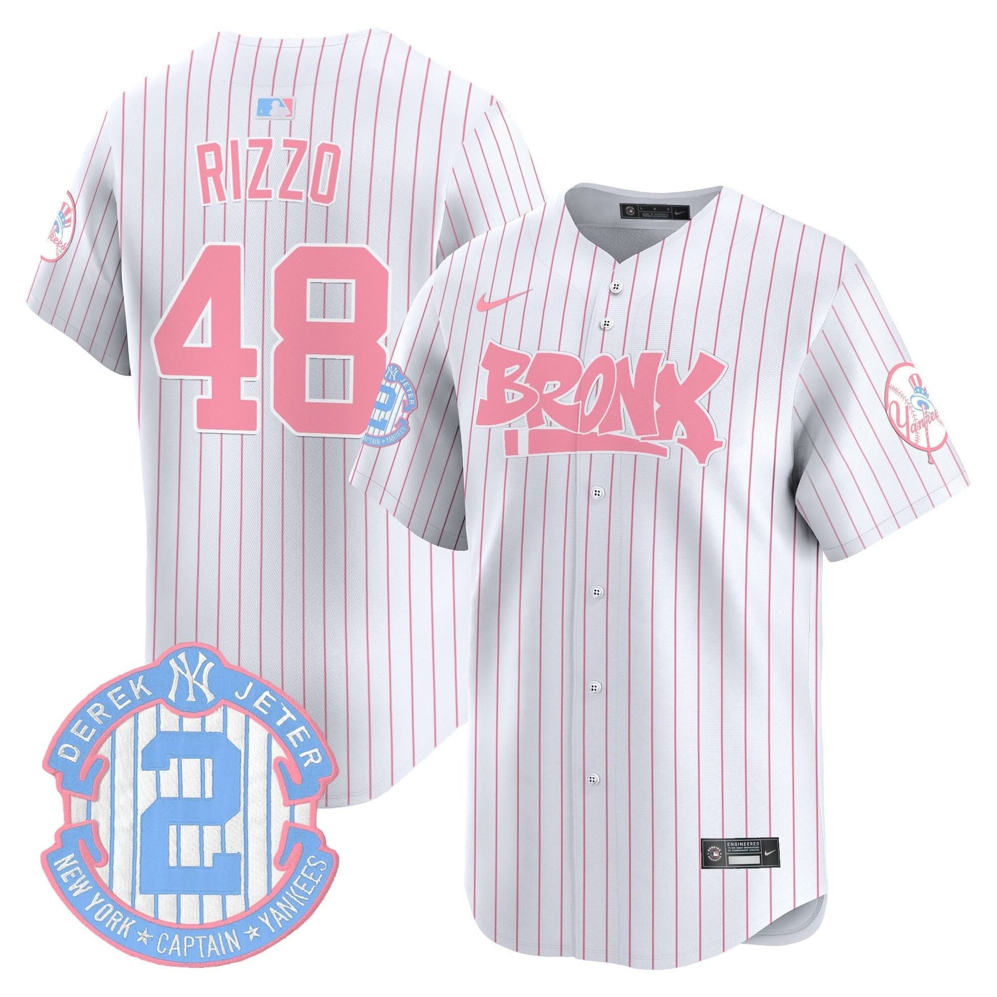Unisex Yankees The Bronx Graffiti Bubblegum Pink Vapor Premier Limited Jersey - All Stitched