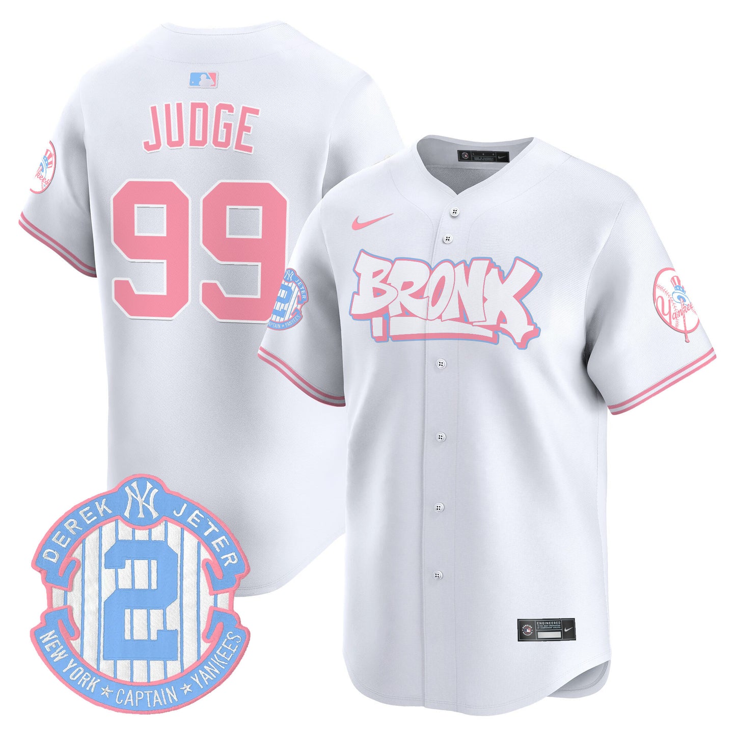 Yankees The Bronx Graffiti Bubblegum Pink Vapor Premier Limited Jersey V2 - All Stitched