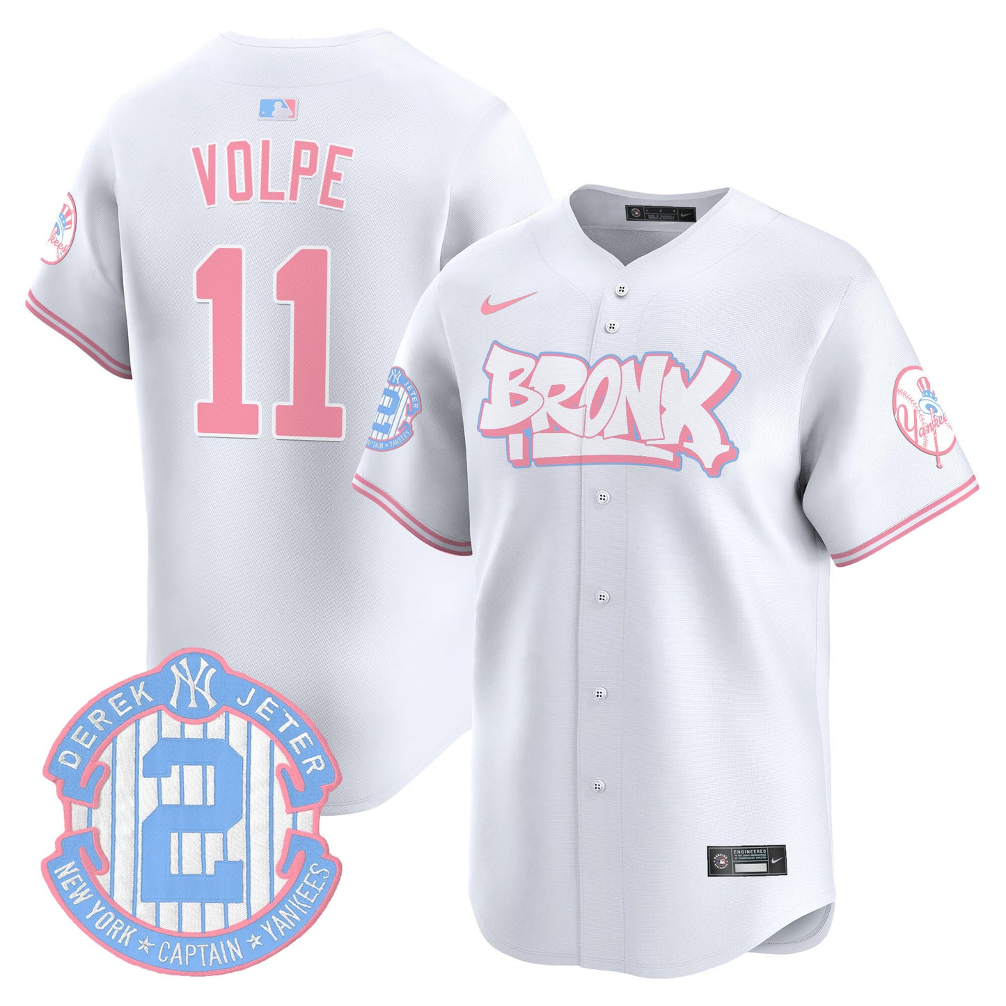 Yankees The Bronx Graffiti Bubblegum Pink Vapor Premier Limited Jersey V2 - All Stitched