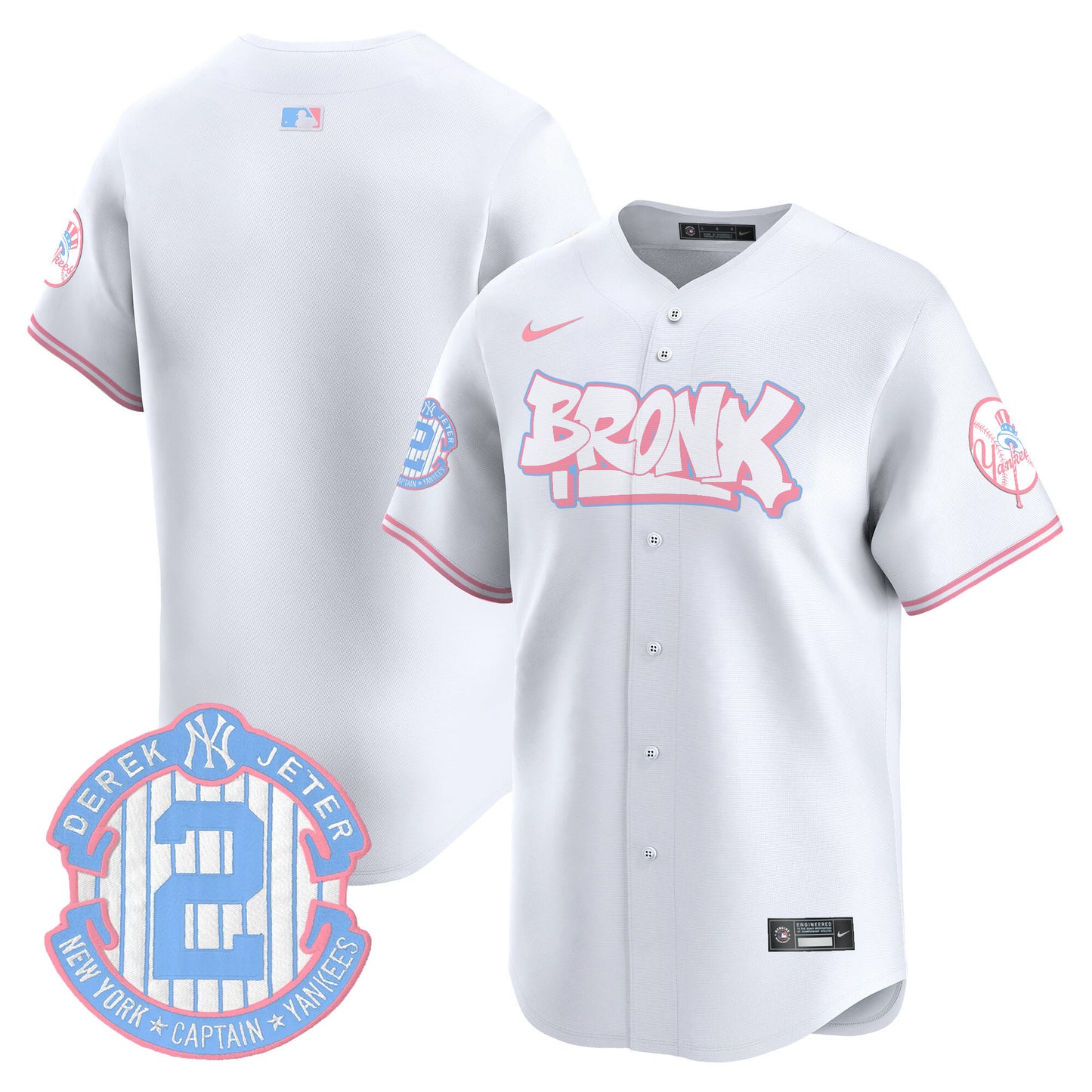 Yankees The Bronx Graffiti Bubblegum Pink Vapor Premier Limited Jersey V2 - All Stitched