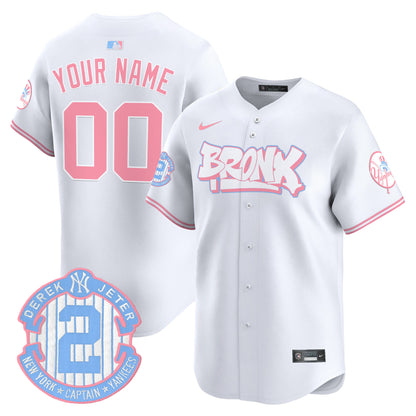 Yankees The Bronx Graffiti Bubblegum Pink Vapor Premier Limited Custom Jersey V2 - All Stitched